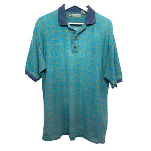 Vintage 90s Bugle Boy Company Blue Polo Shirt Large